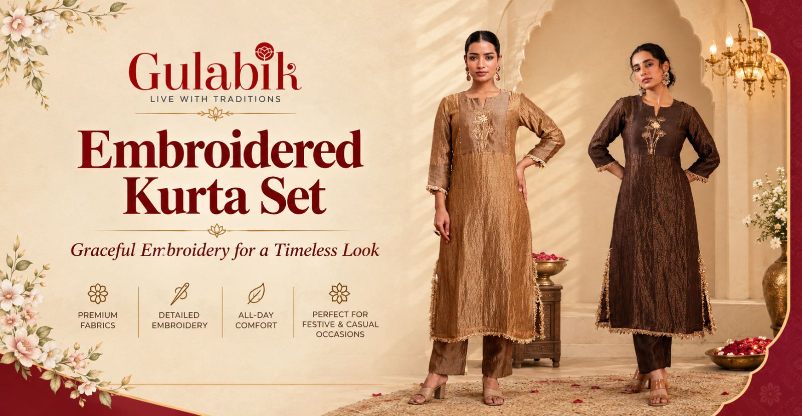 Embroidered Kurta Set