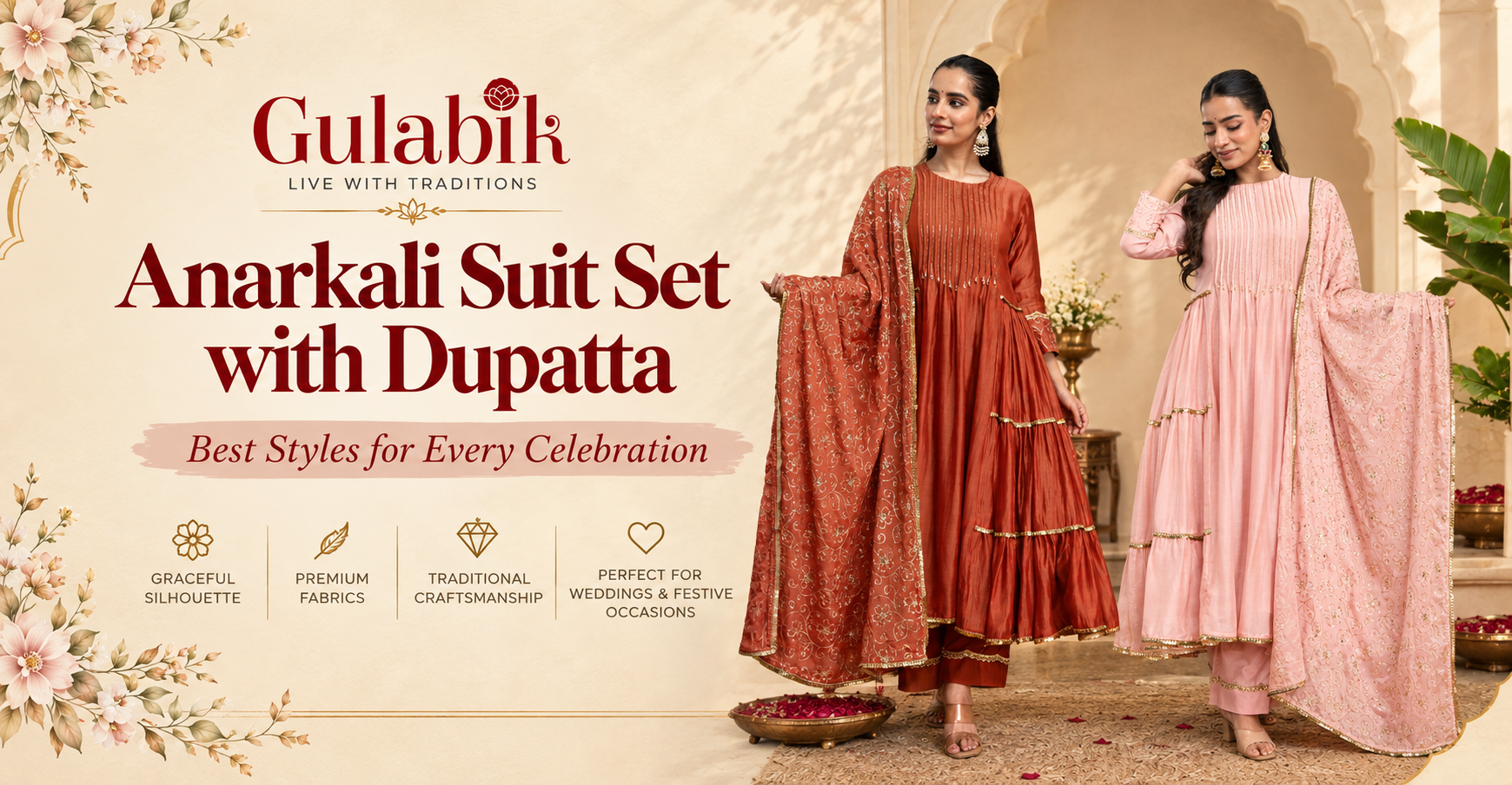 anarkali suit set with dupatta